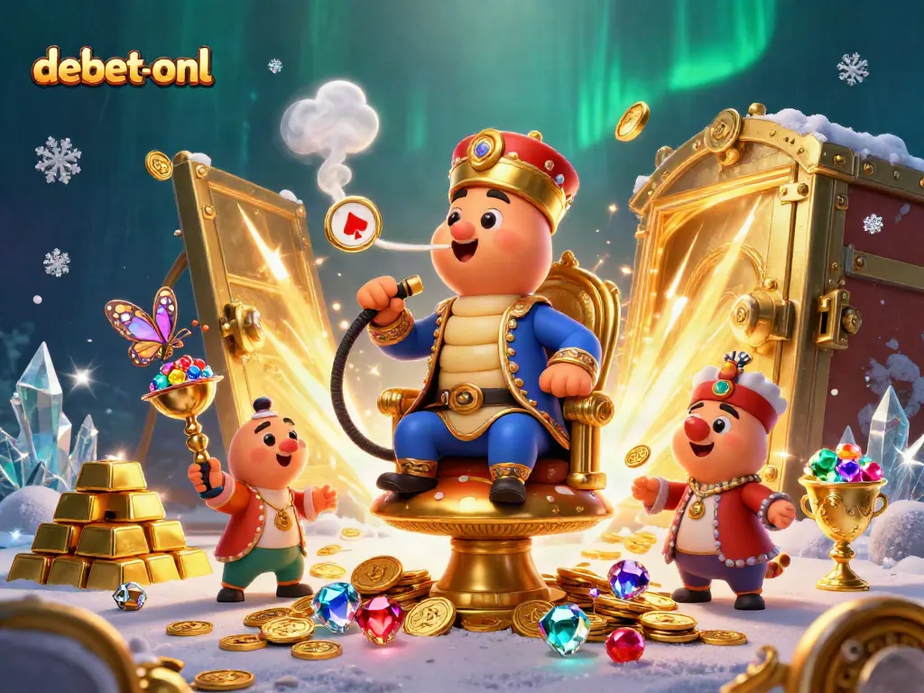 Experience thrilling gambling fun with debet-onl's vibrant 3D casino illustration showcasing rich game elements and characters.