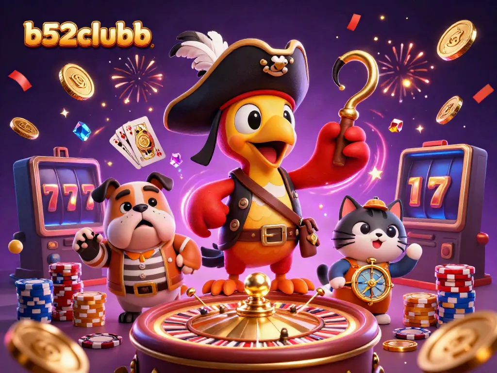 Experience thrilling gaming at b52clubb with a vibrant casino scene featuring exciting gambling elements.