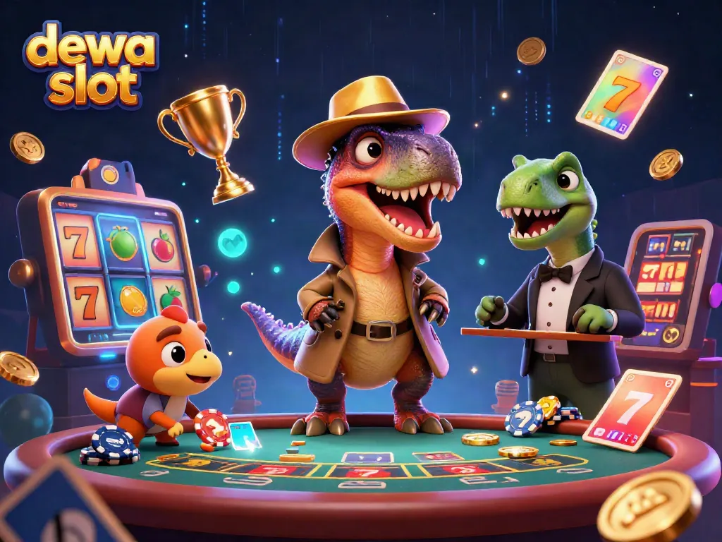 Engage with thrilling dewa slot adventures featuring vibrant characters at a dynamic blackjack table.