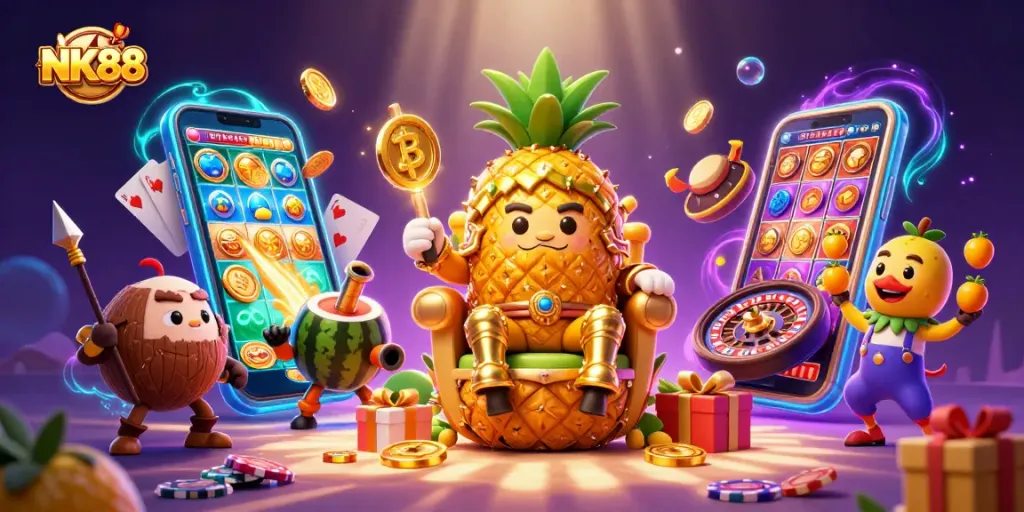 Experience NK88's thrilling casino adventure with vibrant characters and exciting gaming elements.