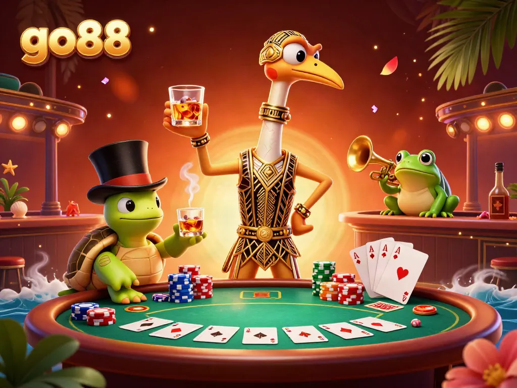 Engage with the vibrant go88 gaming world featuring a 1920s inspired casino scene.