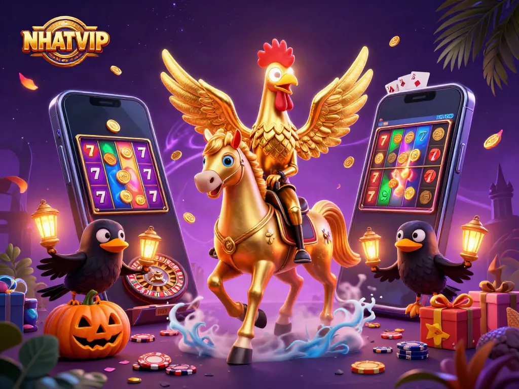 Engage with NHATVIP's exciting casino world featuring dynamic characters and vibrant game elements.