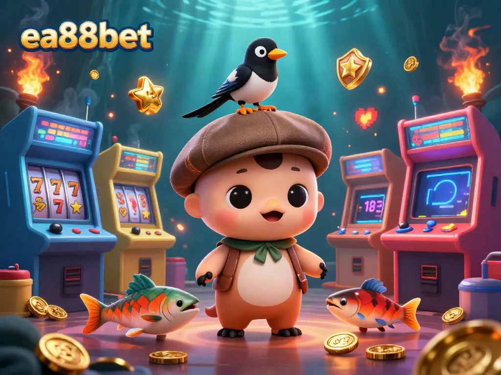 Win big with ea88bet in an exciting underwater casino scene featuring Nessie and friends.