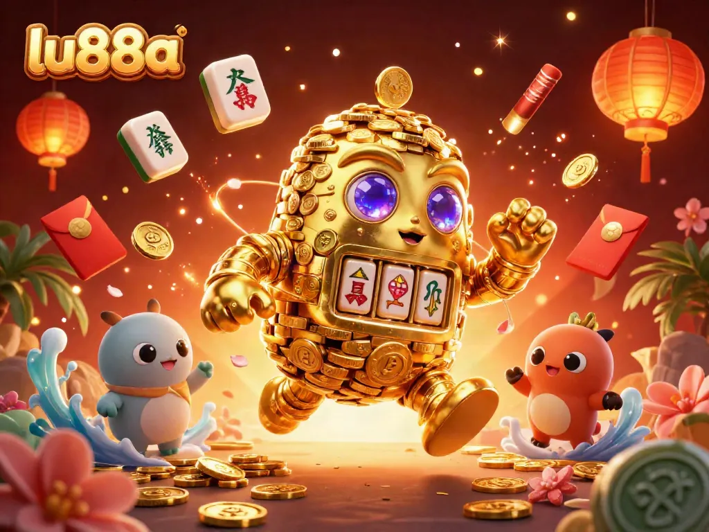 Unlock thrilling winnings with lu88a's vibrant 3D casino illustration showcasing dynamic gaming elements.