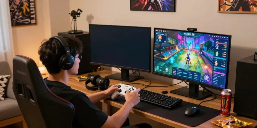 Exciting gaming moment showcasing mantul88 platform with player engaged in vibrant gameplay.