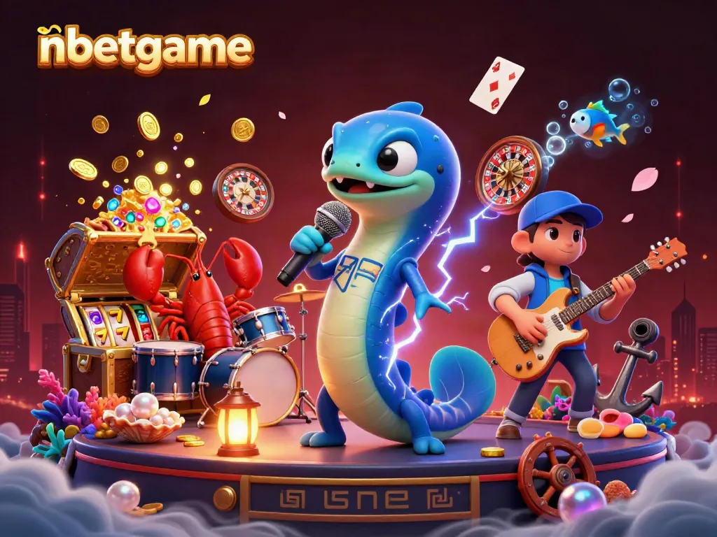 Engage in thrilling slots at nbetgame featuring a playful eel DJ and vibrant underwater casino elements.