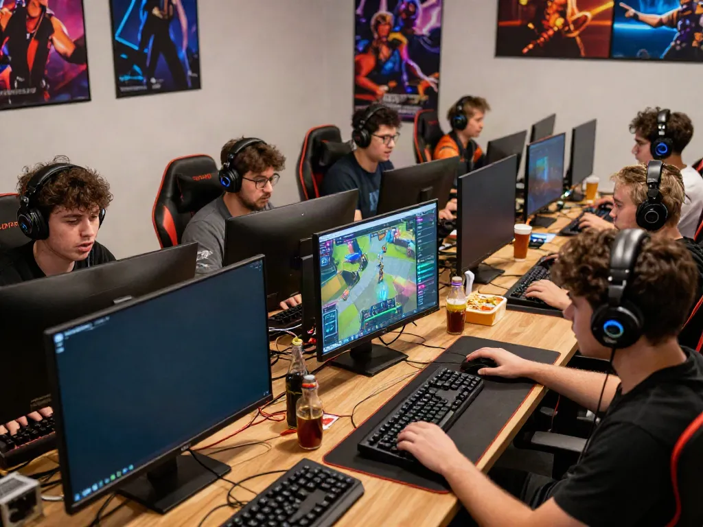 Engaged players in a dynamic kilat404 online gaming scene, showcasing excitement and collective gameplay experience.
