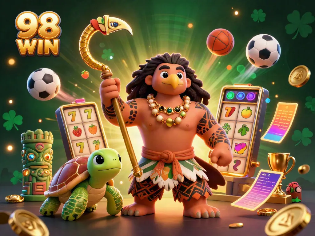 Experience thrilling wins at 98 WIN with dynamic slot reels and vibrant characters.