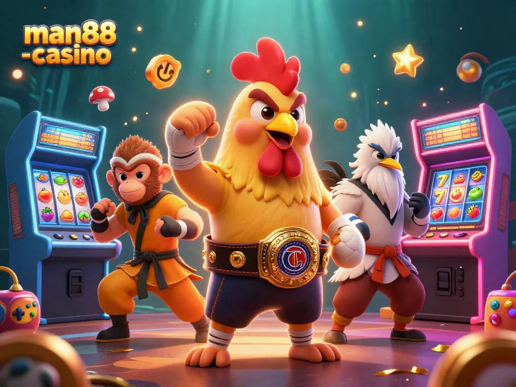Engage in thrilling gameplay at man88-casino with dynamic gambling characters and vibrant gaming elements.