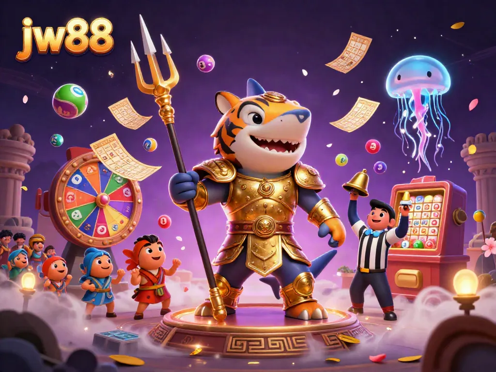 Engage with thrilling jw88 gaming adventure featuring vibrant underwater scene and dynamic lottery elements.