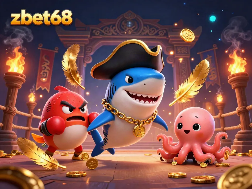Experience thrilling gameplay at zbet68 with animated pirate-themed characters in a vibrant casino setting.