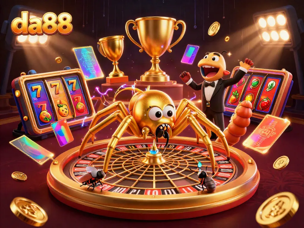 Experience the thrill of betting at da88 with a vibrant roulette spider web and dynamic game elements.